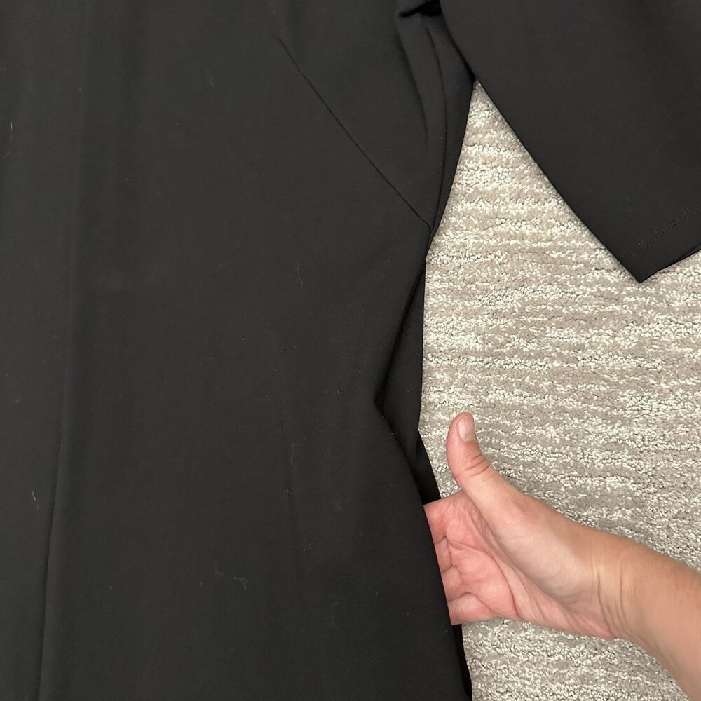 Betabrand Dress Womens XL Black Knit A-Line Half Sleeve Pockets Work Office - Picture 4 of 13